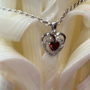 SS CZ Garnet necklace